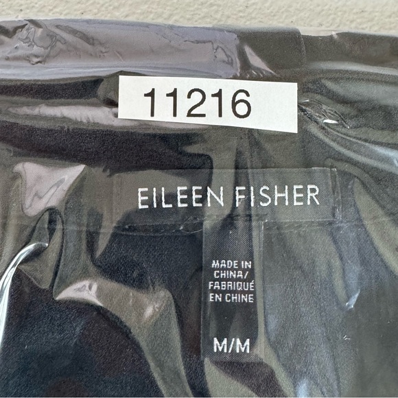 EILEEN FISHER Silk Black Shirt Dress Sleeveless Button Front Hight Low Size M - Picture 13 of 13